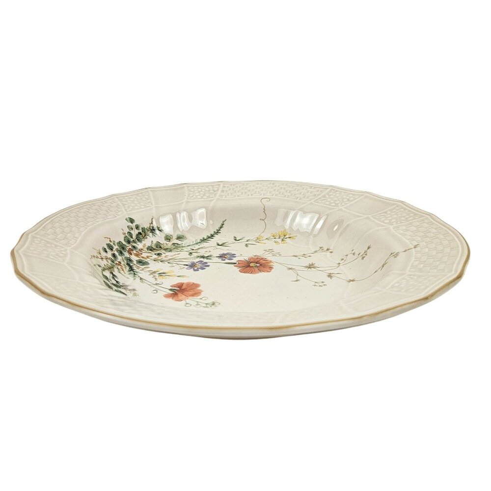 Mikasa Margaux Large Rim Soup Bowl Floral Embossed Basketweave Vintage Japan - Picture 7 of 10